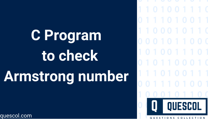 Armstrong number program in C