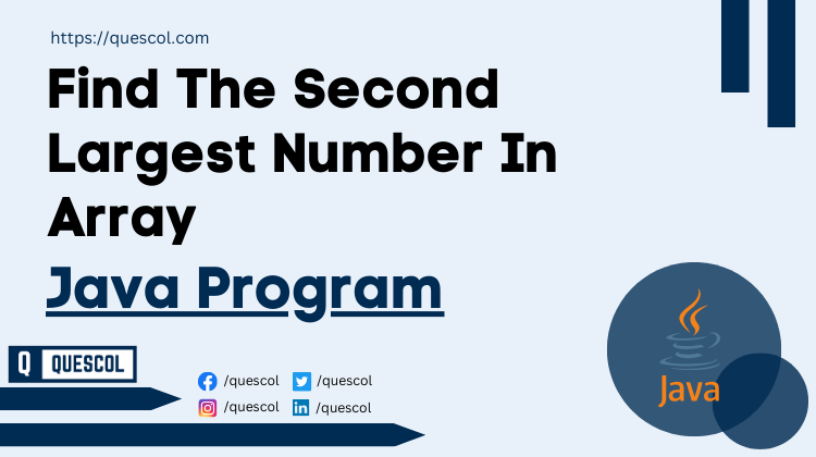 Find The Second Largest Number In Array in java