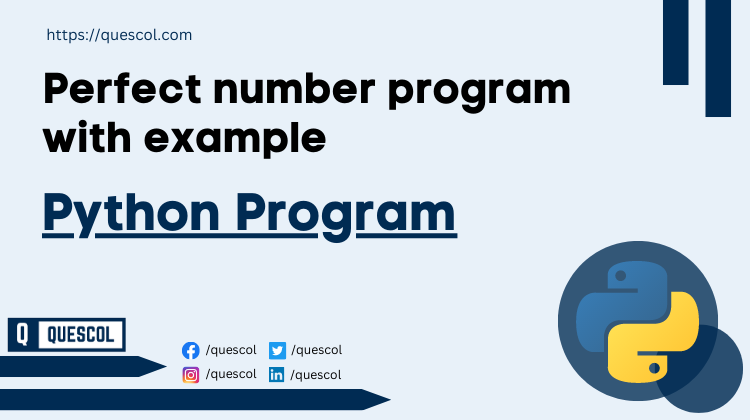 Perfect number program in Python with example