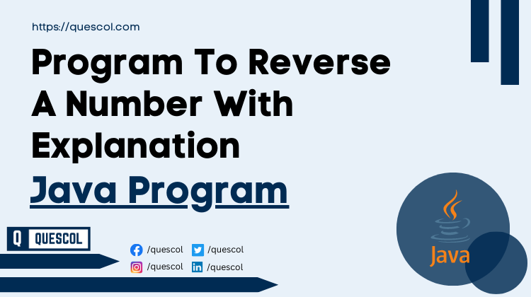 Program To Reverse A Number in java