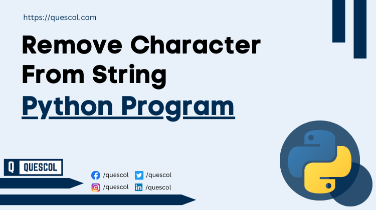 python program to Remove Character From String