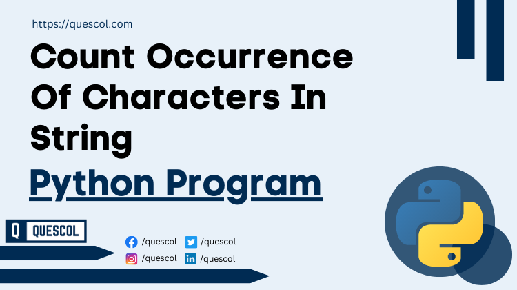 python program to Count Occurrence Of Characters In String