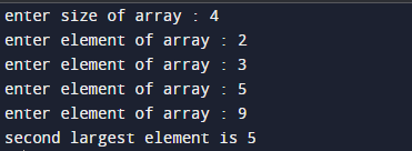 second largest element in python