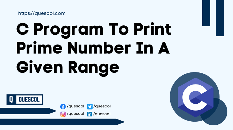 C Program To Print Prime Number In A Given Range