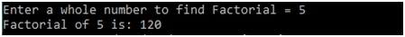 c program to calculate factorial using iterative method