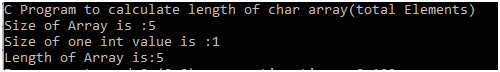 C Program to calculate length of an char array 