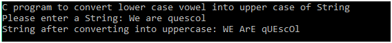 C Program to convert lowercase vowel into uppercase of String