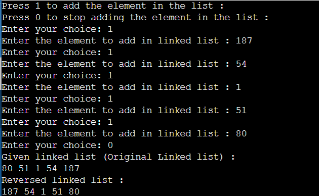 python program to reverse singly linked list
