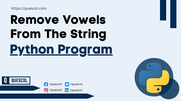 Remove Vowels From The String in python