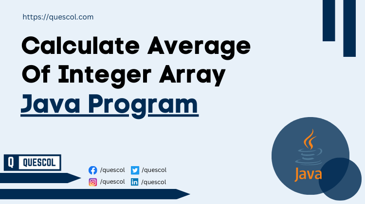 Calculate Average Of Integer Array In Java