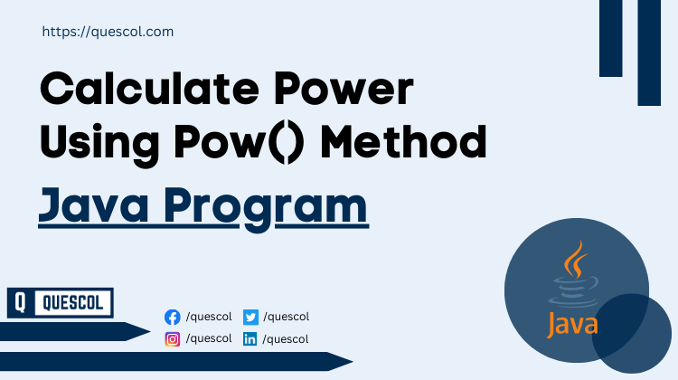 Calculate Power Using Pow() Method using java