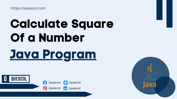 Calculate Square Of a Number in java