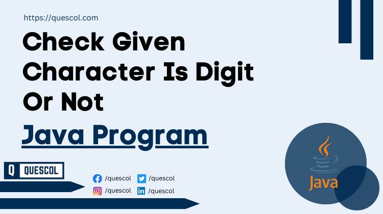 Check Given Character Is Digit Or Not in java