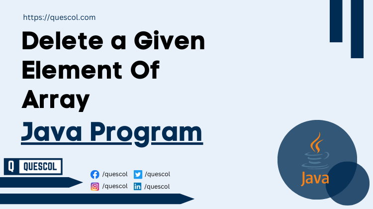 Delete a Given Element Of Array in java