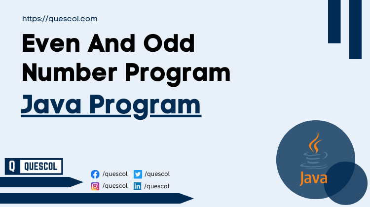 Even And Odd Number Program in java