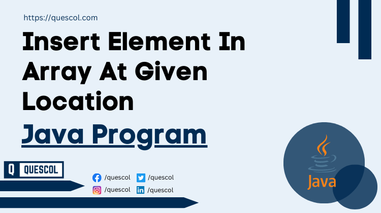 Insert Element In Array At Given Location in java