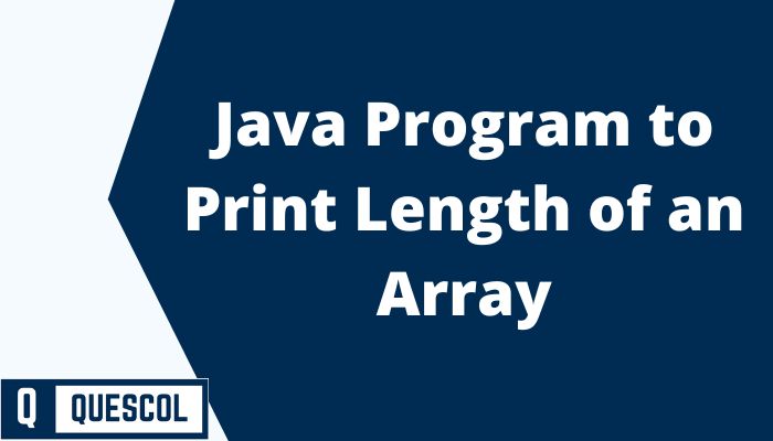 program in java to print length of array