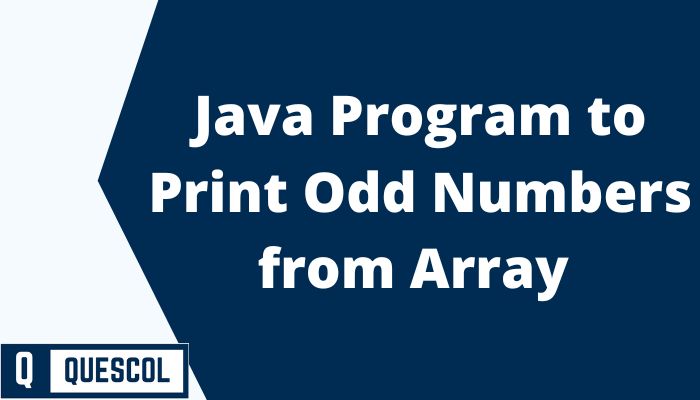 program in java to print all odd number in array