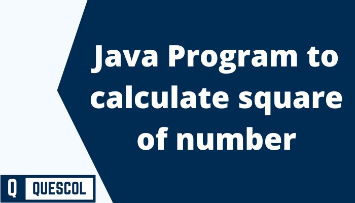 Java Program to calculate square of number