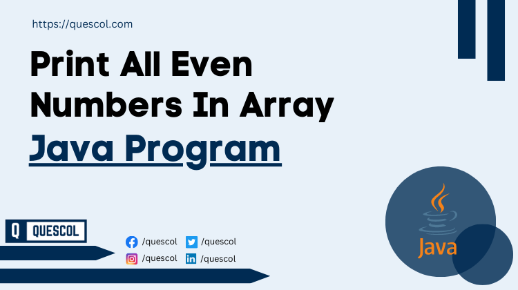 Print All Even Numbers In Array in java