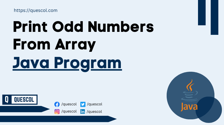 Print Odd Numbers From Array in java