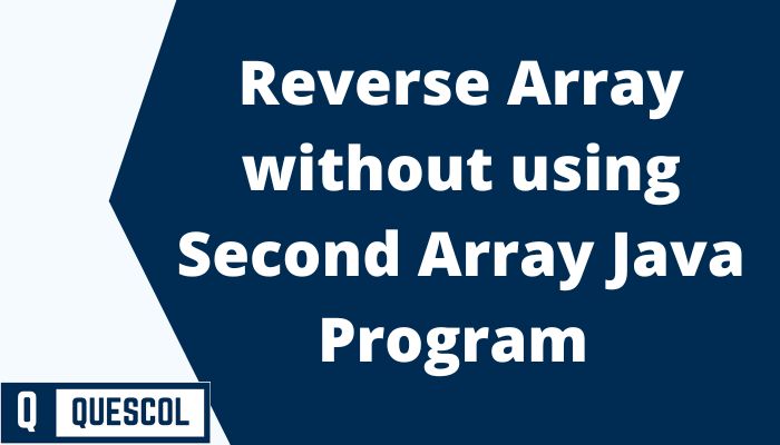 inplace array reversal in java program