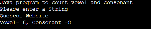 java program to count vowel and consonant 