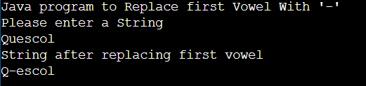 java-program-to-replace-first-occurrence-vowel-with-in-a-string