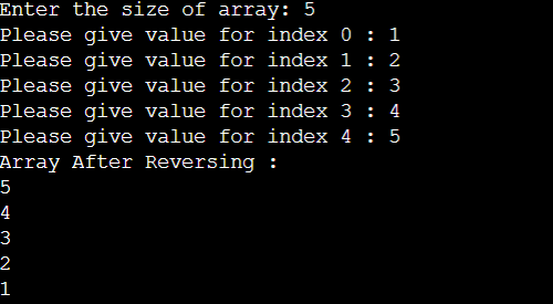 reverse of array program java