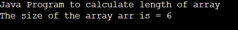 Java Program to Print Length of an Array